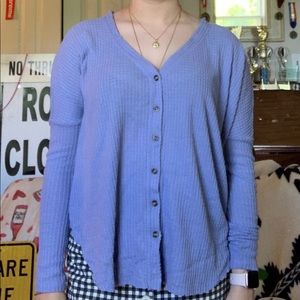 Urban outfitters waffle knit blue shirt